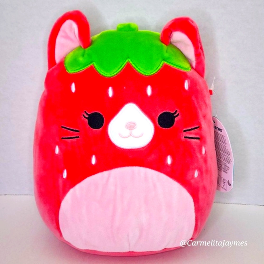 OLMA 🍓 😺 Red Strawberry Cat 2024 Original Squishmallow by Kelly Toy ☆ NWT ☆